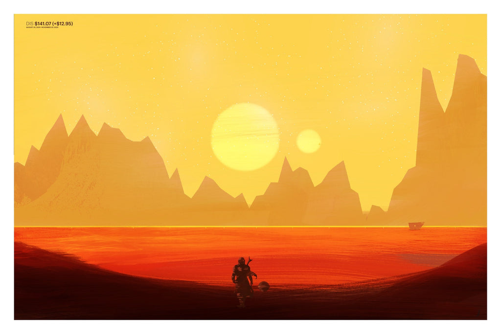 Disney stock chart drawn as a landscape, art print.