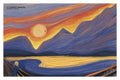 S&P 500 stock chart drawn as a landscape, art print.