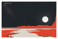 Tesla 2020 stock chart drawn as a landscape, art print.